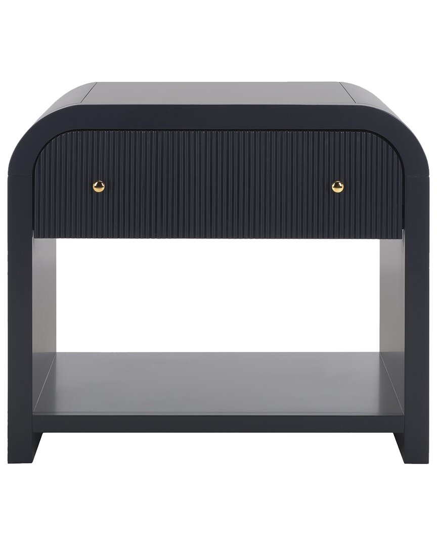 Safavieh Couture Liabella 1-drawer Curved Nightstand In Blue