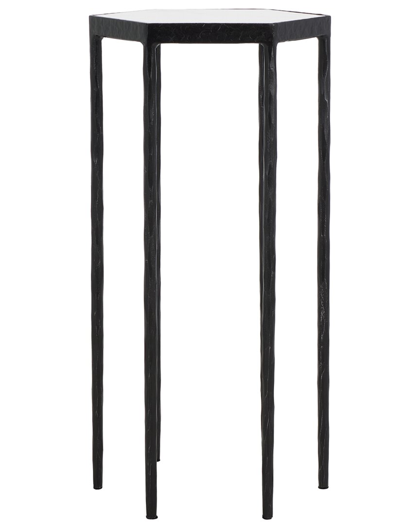 Safavieh Couture Galvin Marble Top Drink Table In Black