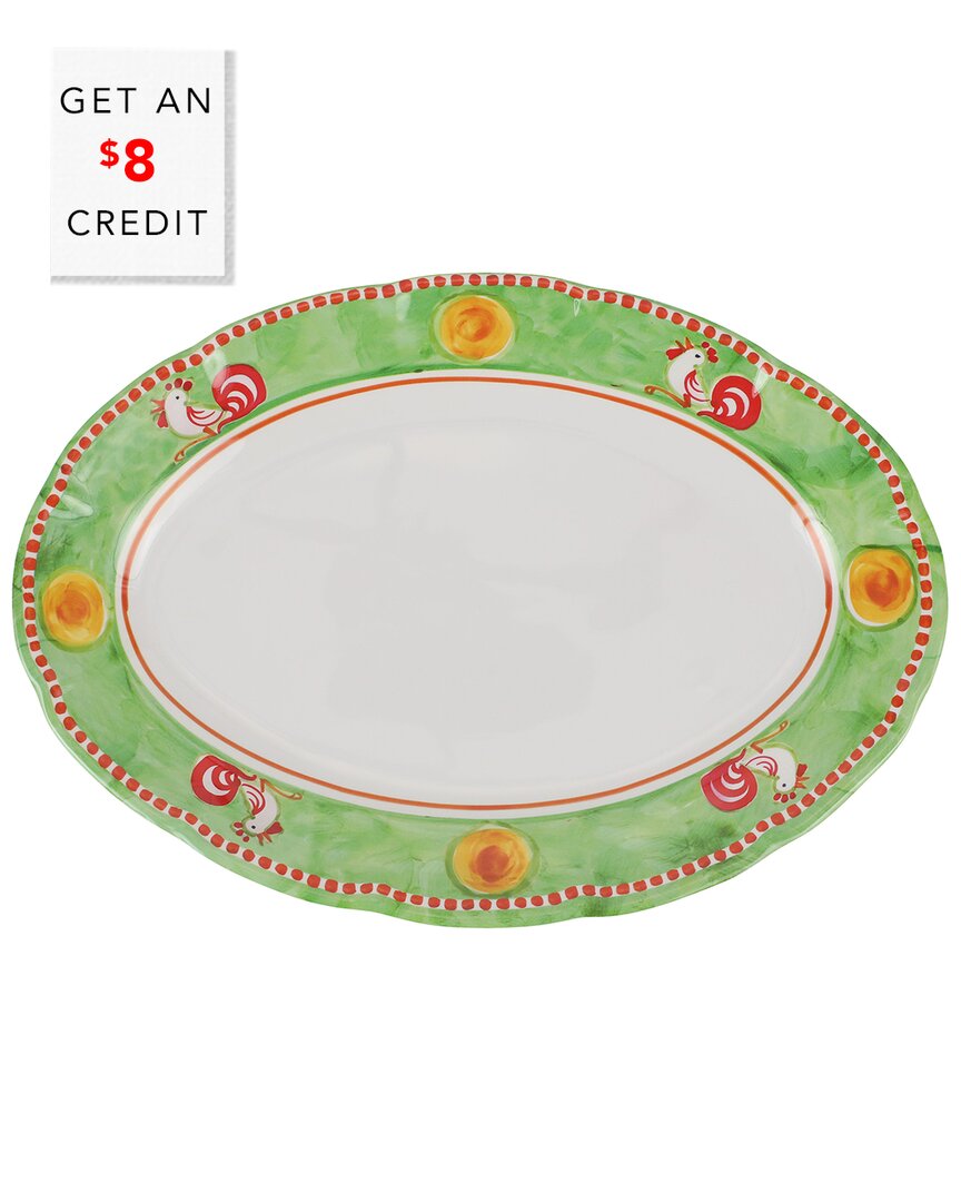 Shop Vietri Melamine Campagna Gallina Oval Platter With $8 Credit In Multicolor