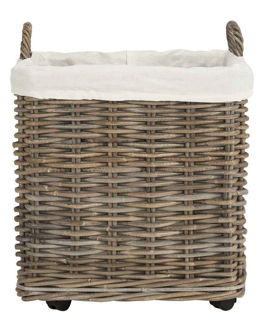 Safavieh Amari Wheel Basket In Brown
