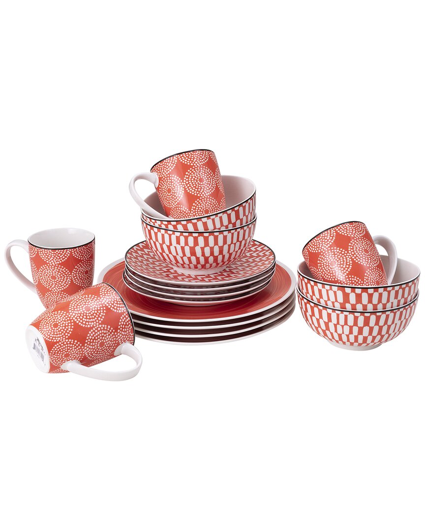 Euro Ceramica Orange 16pc Dinnerware Set