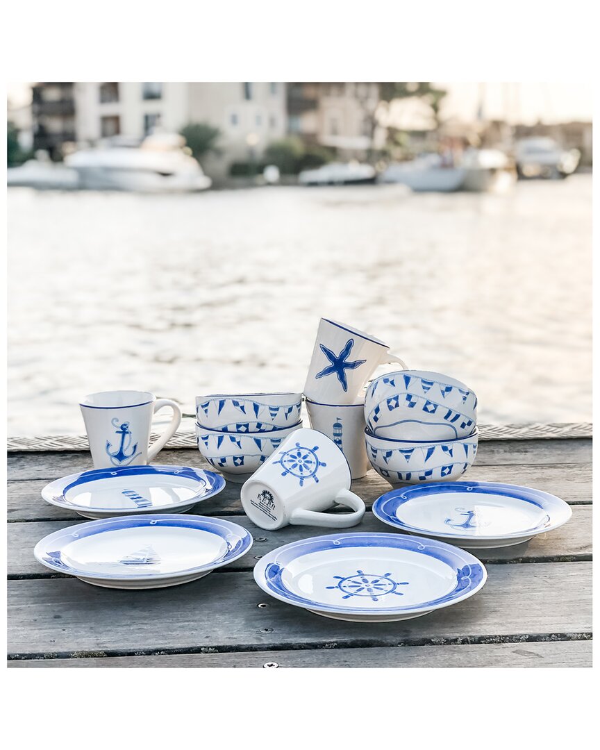 Euro Ceramica Ahoy 12pc Dessert Set In Blue