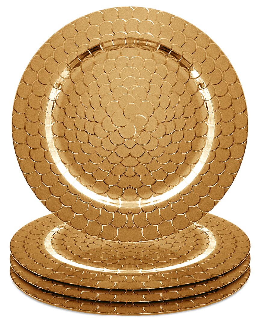 American Atelier Snake Gold Set Of 4 Charger Plates