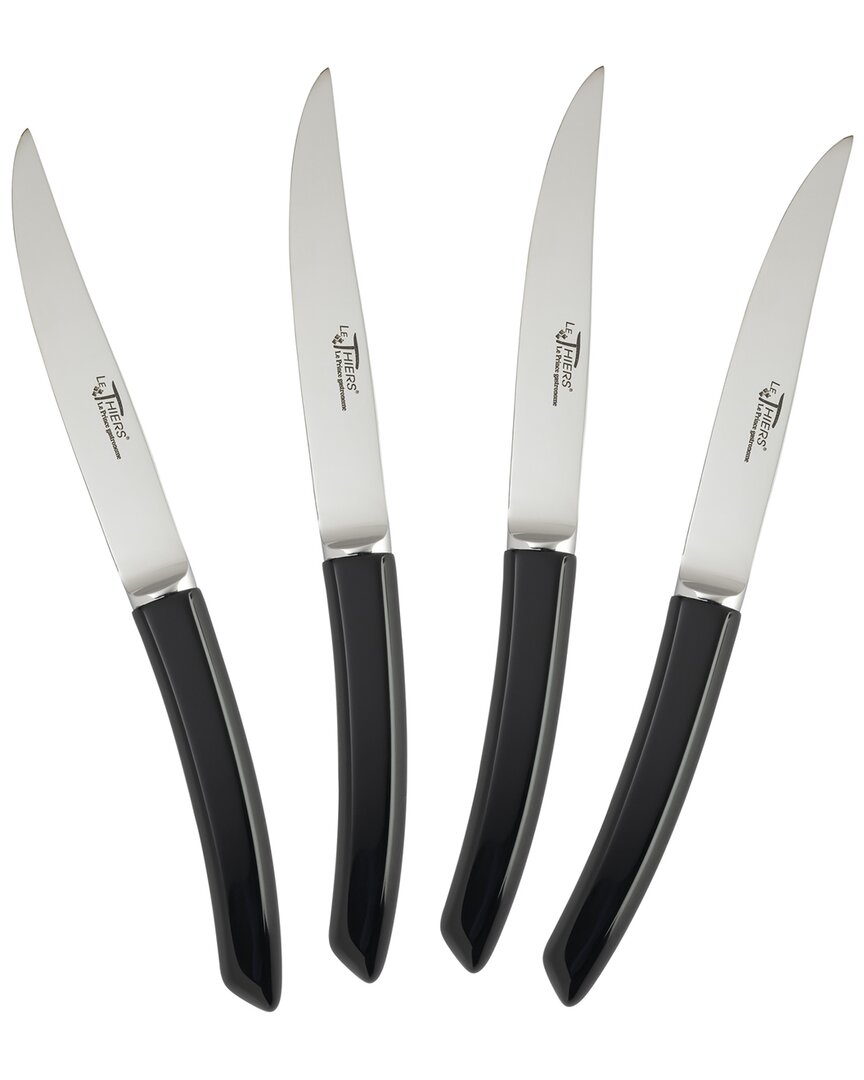 Au Nain Le Thiers Prince Gastronome Steak Knives (set Of 4) In Black