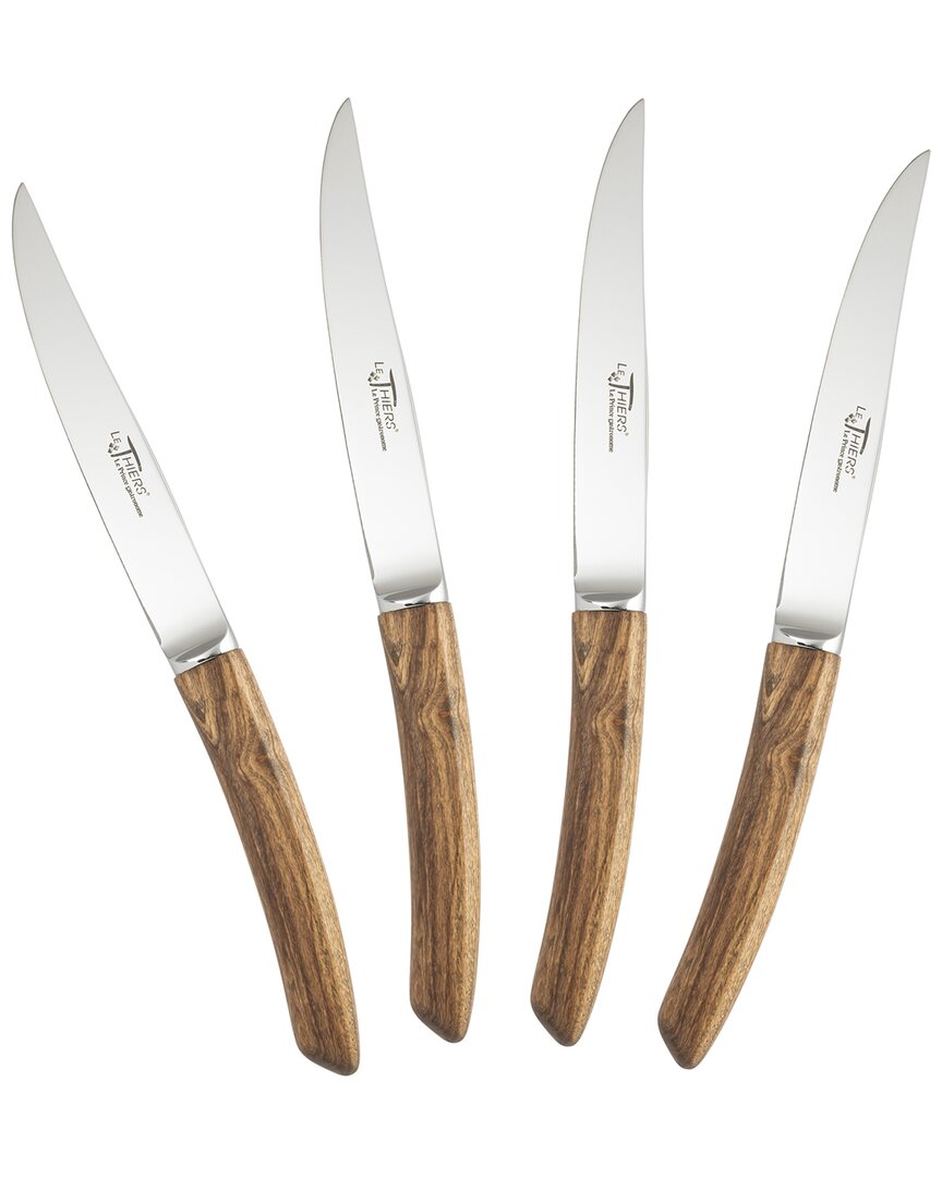 Au Nain Le Thiers Prince Gastronome Steak Knives (set Of 4) In Peach