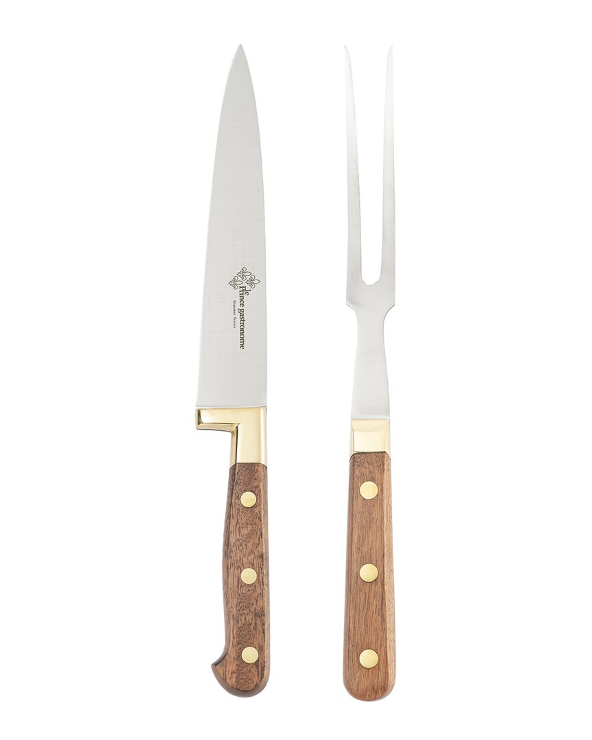 Au Nain Prince Gastronome 2pc Carving Set In Brown