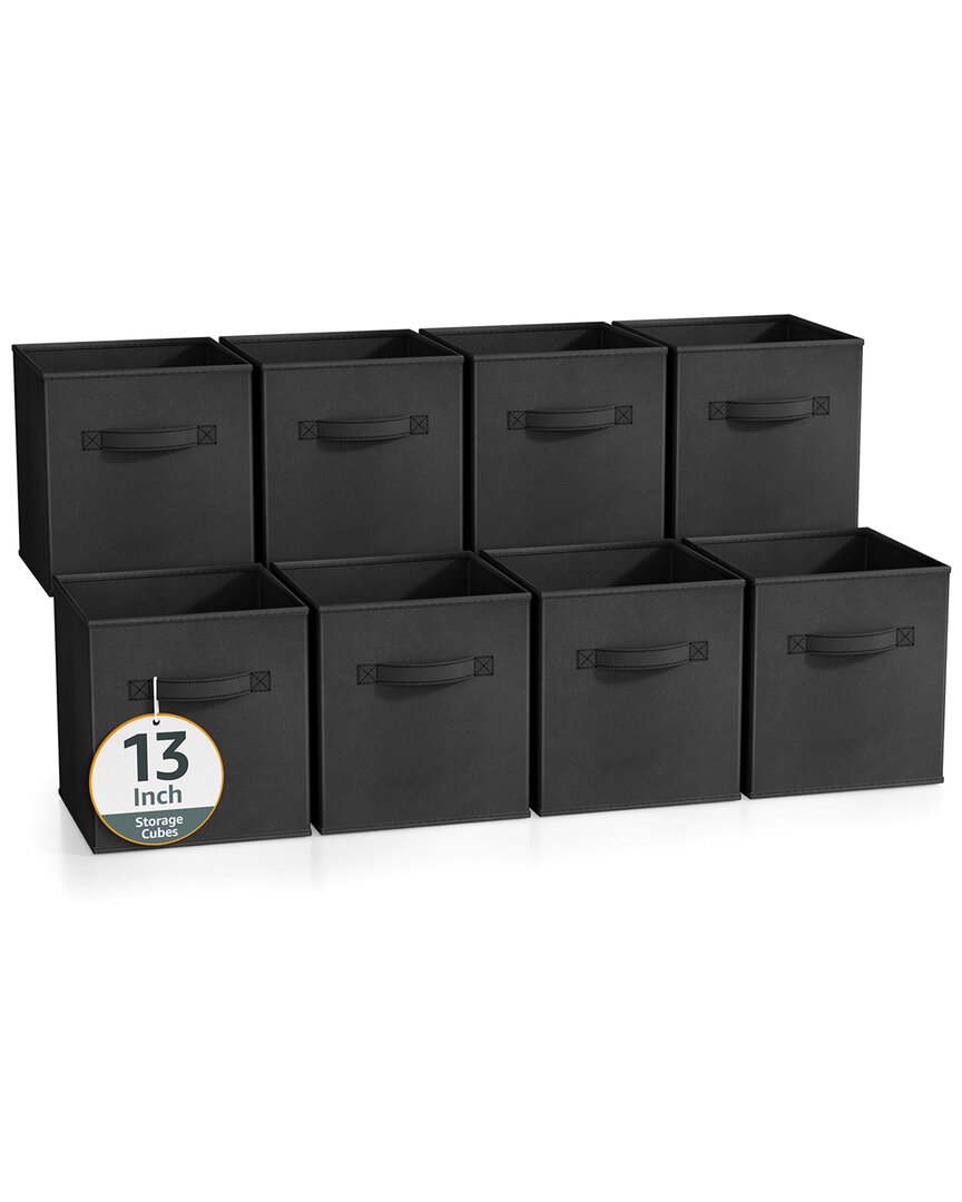 Sorbus 13in 8 Pack Collapsible Fabric Storage Bins In Black