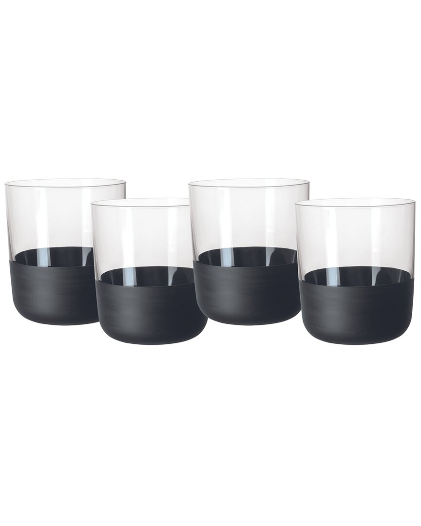Villeroy & Boch Set Of 4 Manufacture Rock Stems Double Old-fashioned Glasses