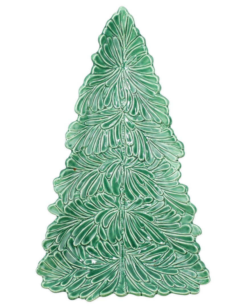 Shop Vietri Lastra Holiday Figural Tree Small Platter With $12 Credit In Multicolor