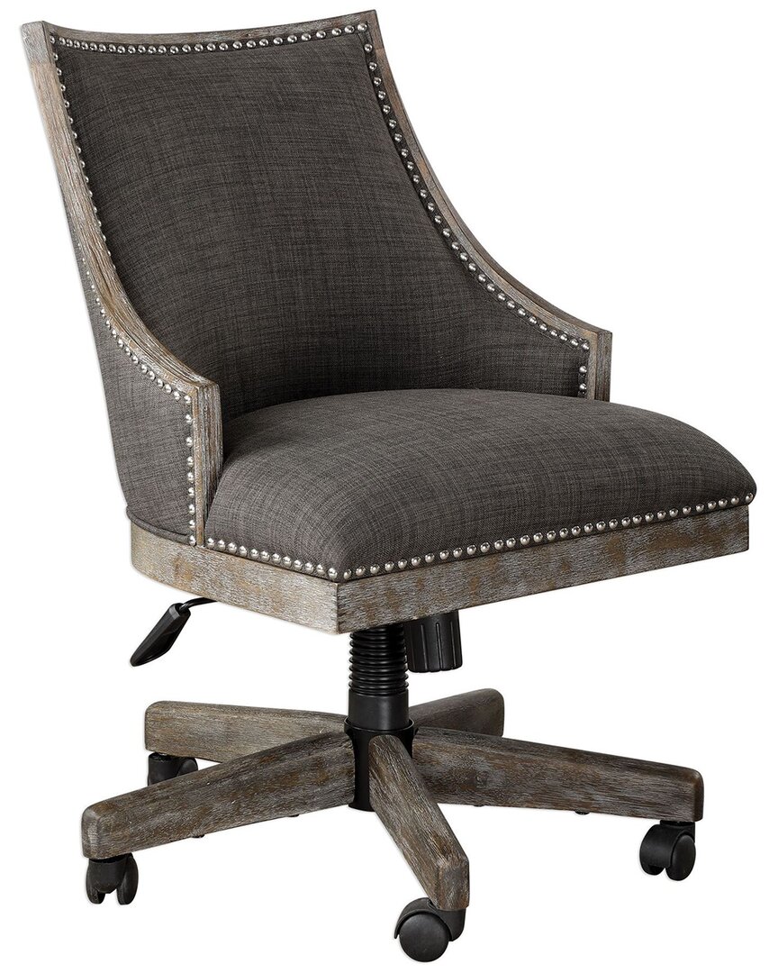 Shop Uttermost Aidrian Charcoal Desk Chair