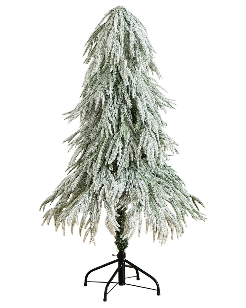 Nearly Natural 4ft. Flocked Down Swept Artificial Christmas Tree In White