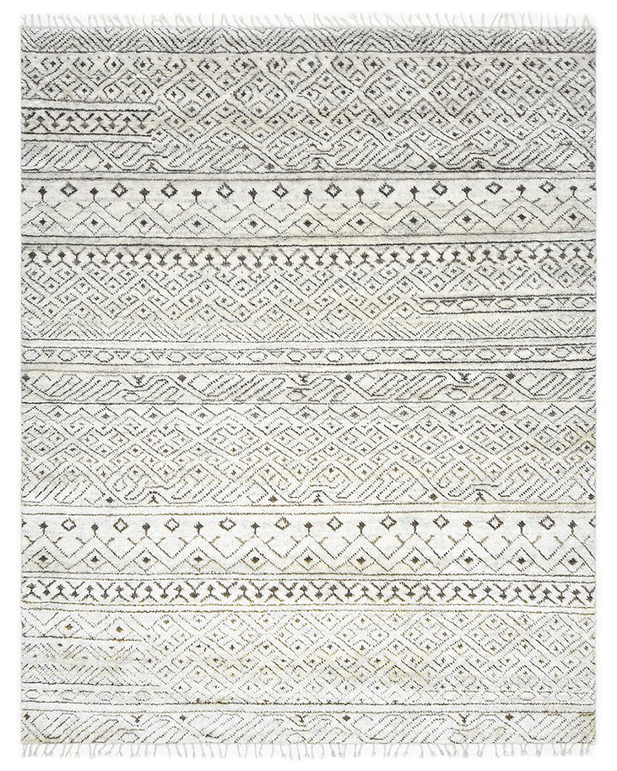 Solo Rugs Moroccan Hand-knotted Wool Rug In Gray