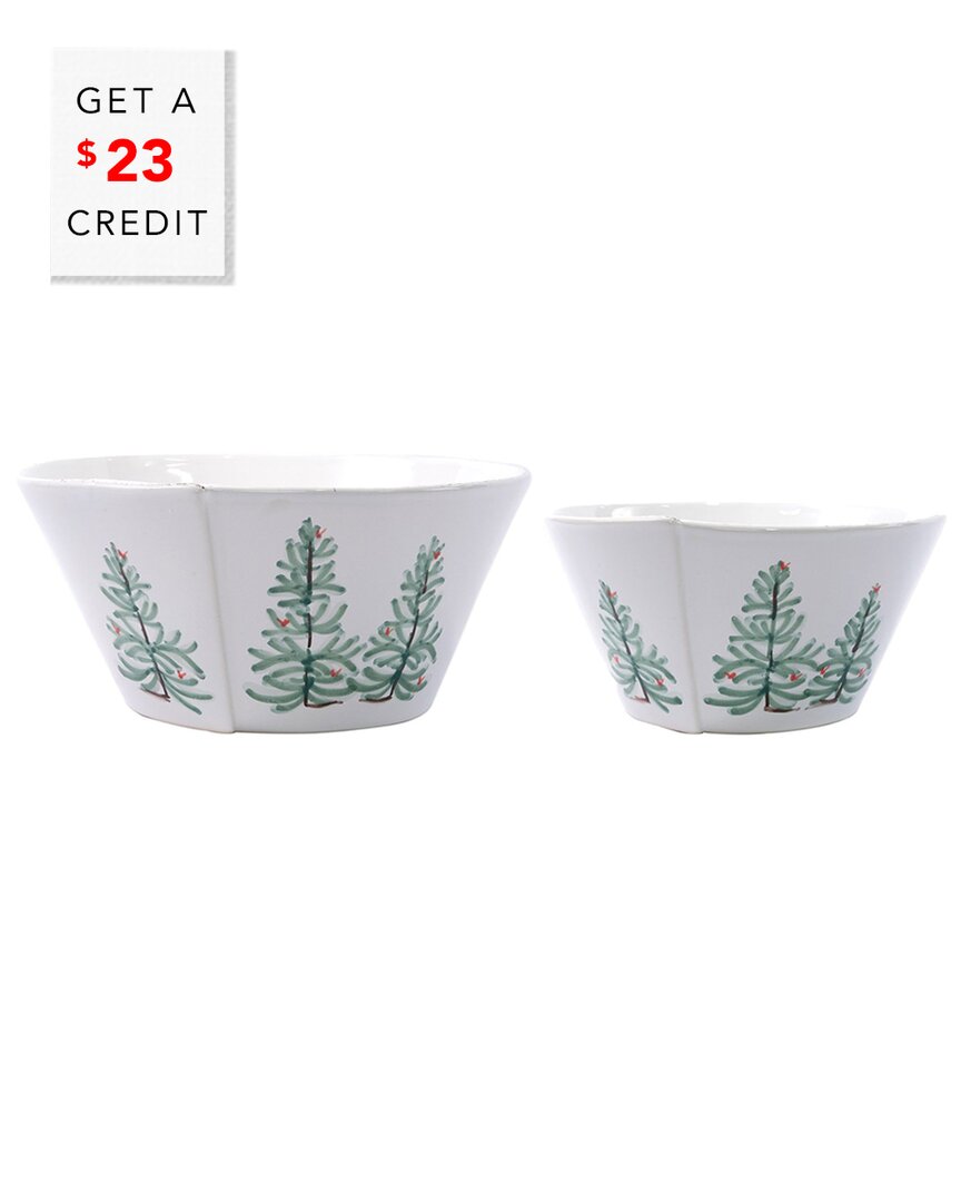 VIETRI VIETRI LASTRA HOLIDAY 2PC SERVING BOWLS SET WITH $24 CREDIT