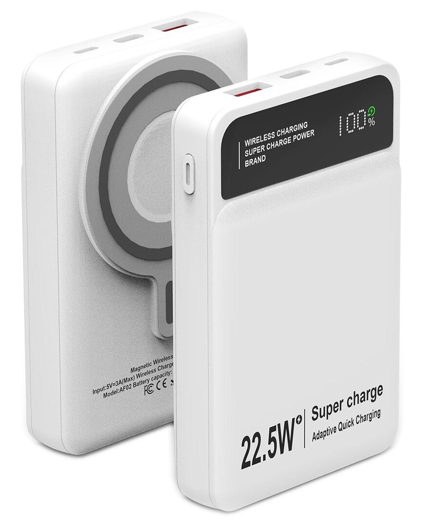 Fresh Fab Finds Powermaster 5000mah Magsafe 3-in-1 Power Bank In White