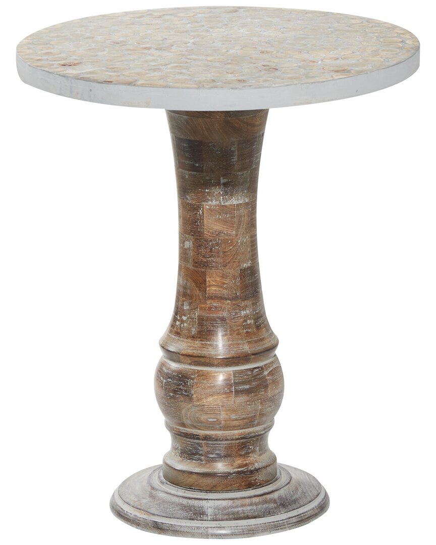 Peyton Lane Handmade Distressed Accent Table In Gray