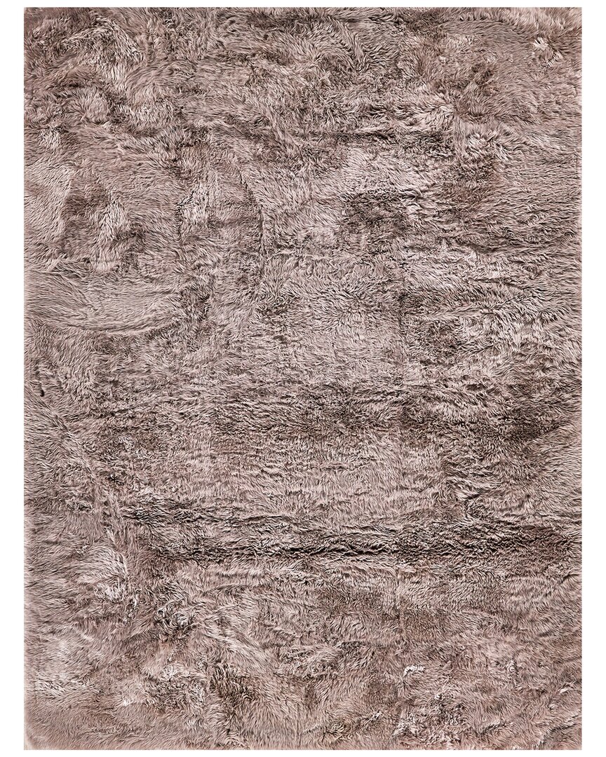 Exquisite Rugs Sheepskin Shag New Zealand Wool Mushroom Area Rug In Mushroom