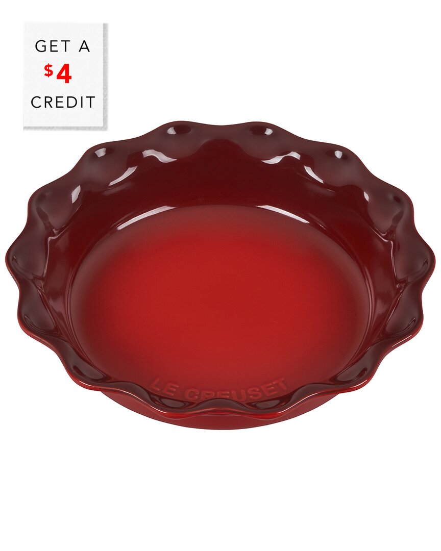 Le Creuset Cerise Heritage Pie Dish With $4 Credit In Red