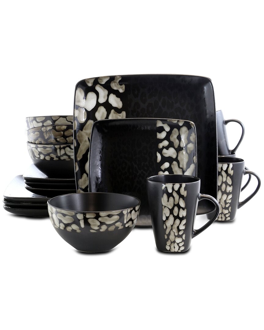 Elama Savannah 16 Piece Stoneware Dinnerware Set