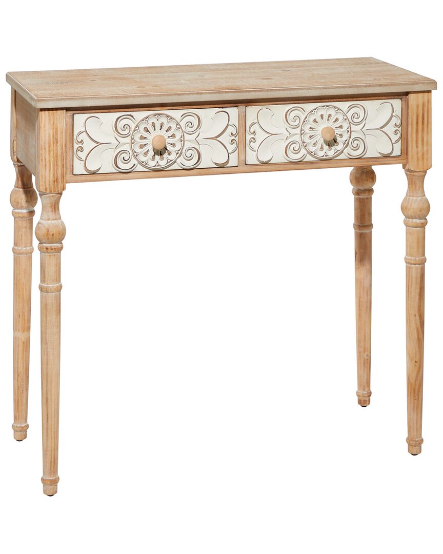 Peyton Lane Brown Farmhouse Wood Console Table