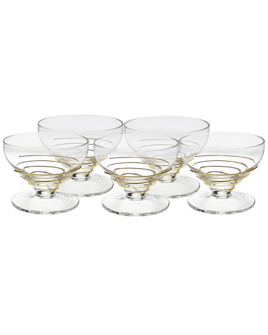 Alice Pazkus Set Of 6 Dessert Bowls In Gold