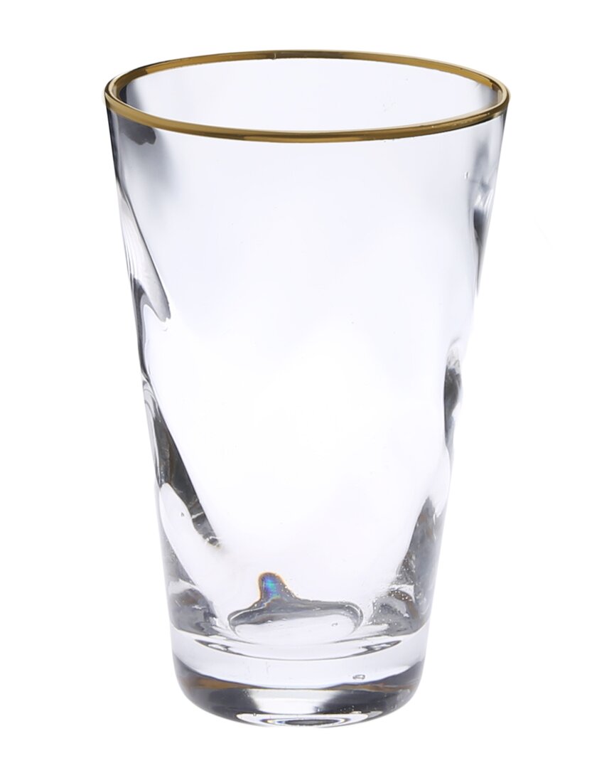 Alice Pazkus Set Of 6 Pebble Glass Water Tumblers In Gold