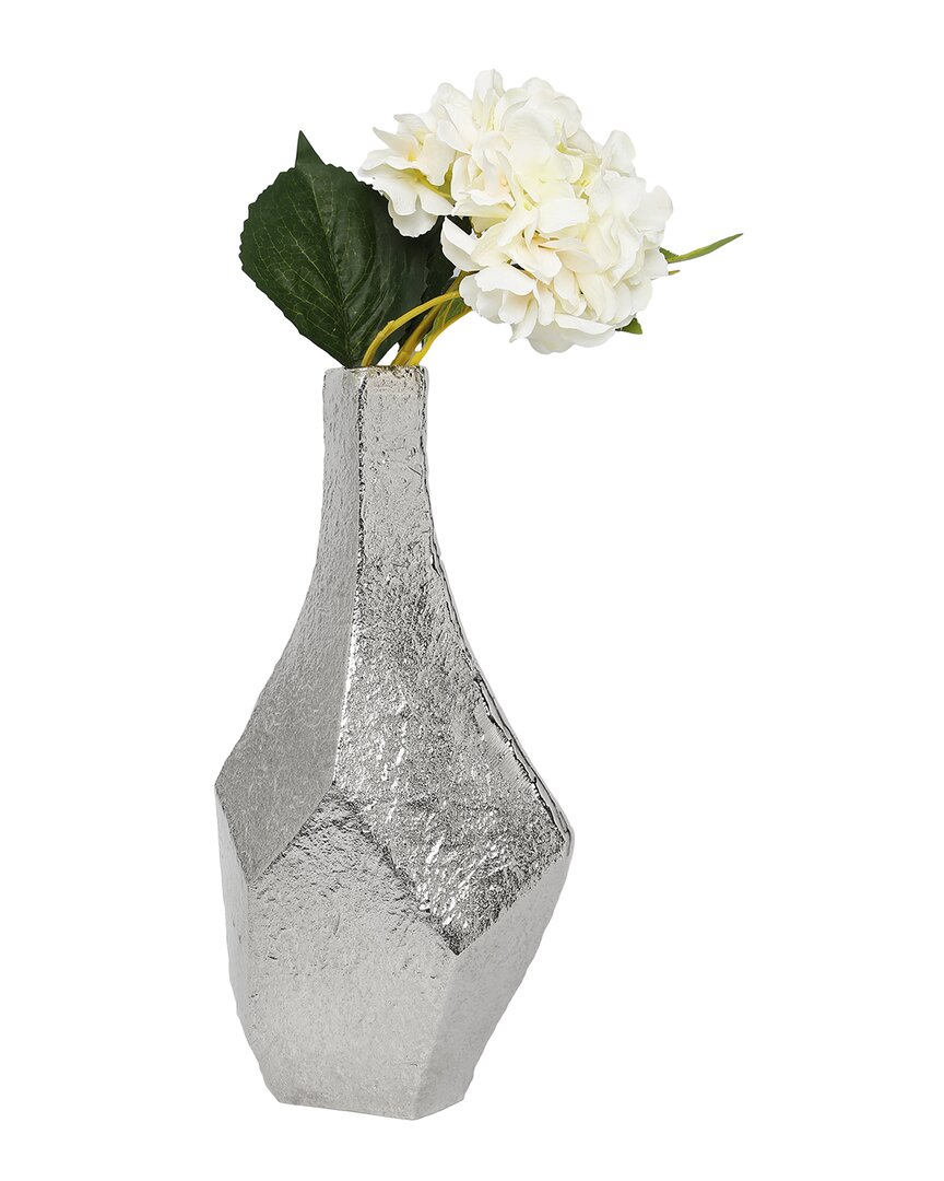Alice Pazkus Silver Dimensional Centerpiece Vase Raw Finish In Nickel