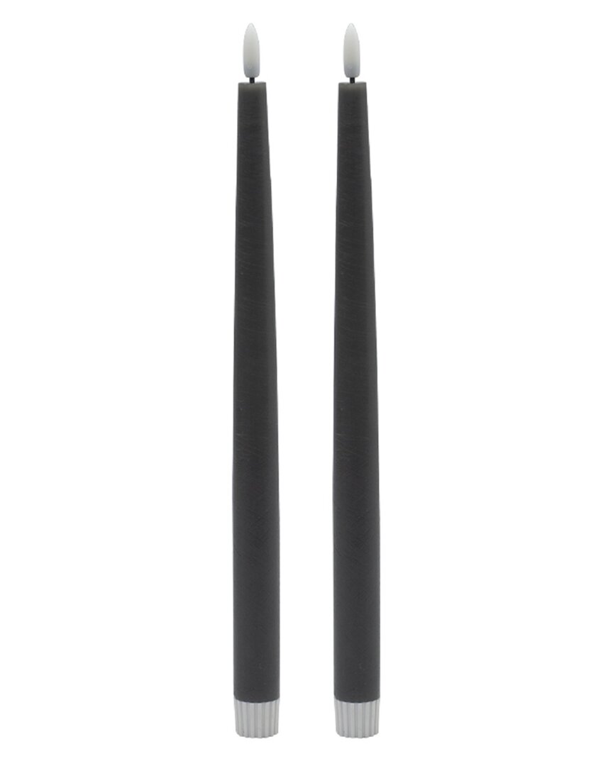 Bidkhome Set Of 2 Tall Flameless Taper Candles In Gray