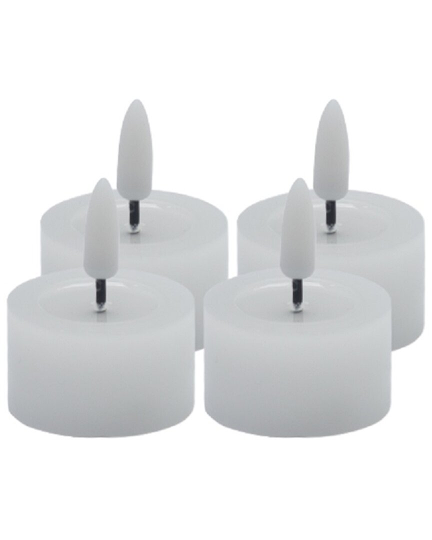 Bidkhome Set Of 4 Flameless Tealight Candles In White