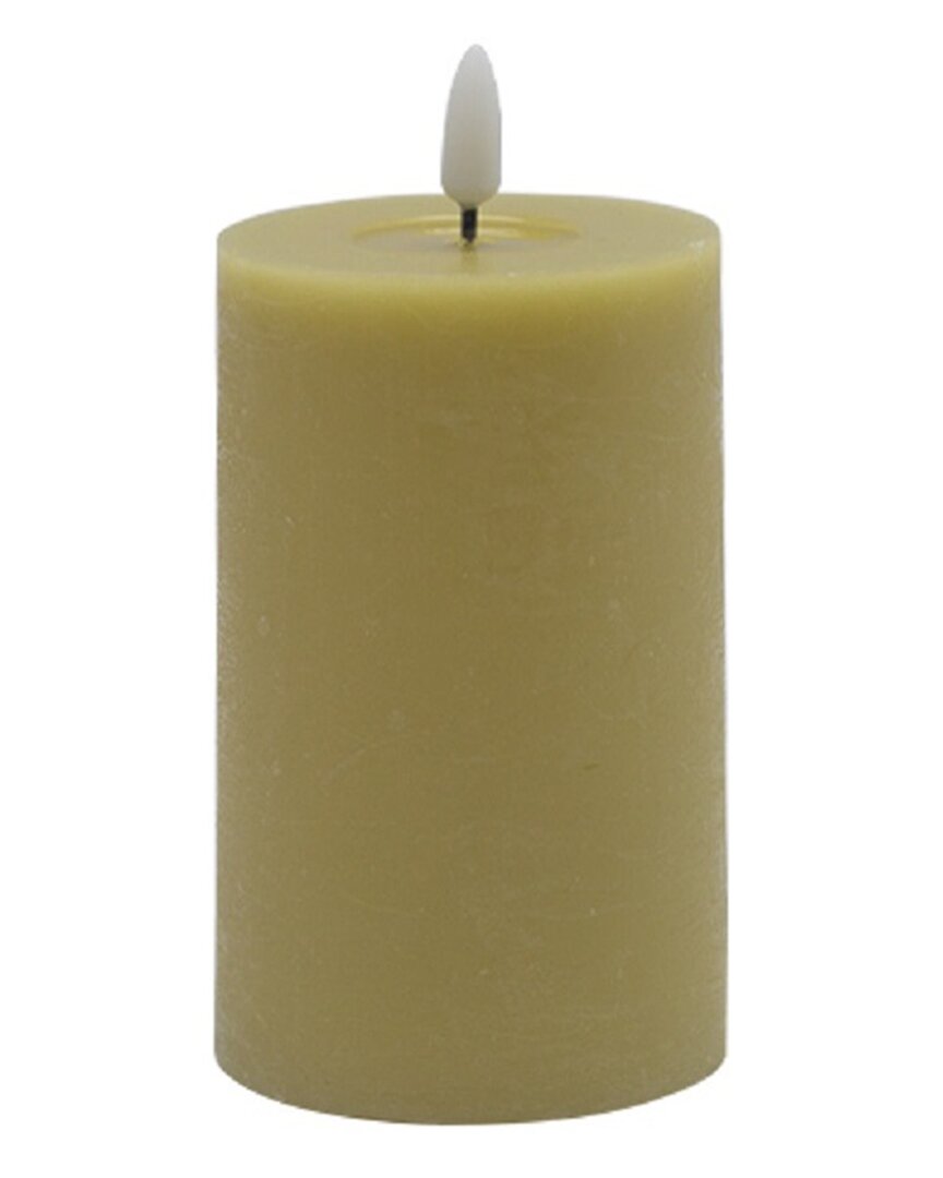 Bidkhome Small Flameless Pillar Candle In Beige