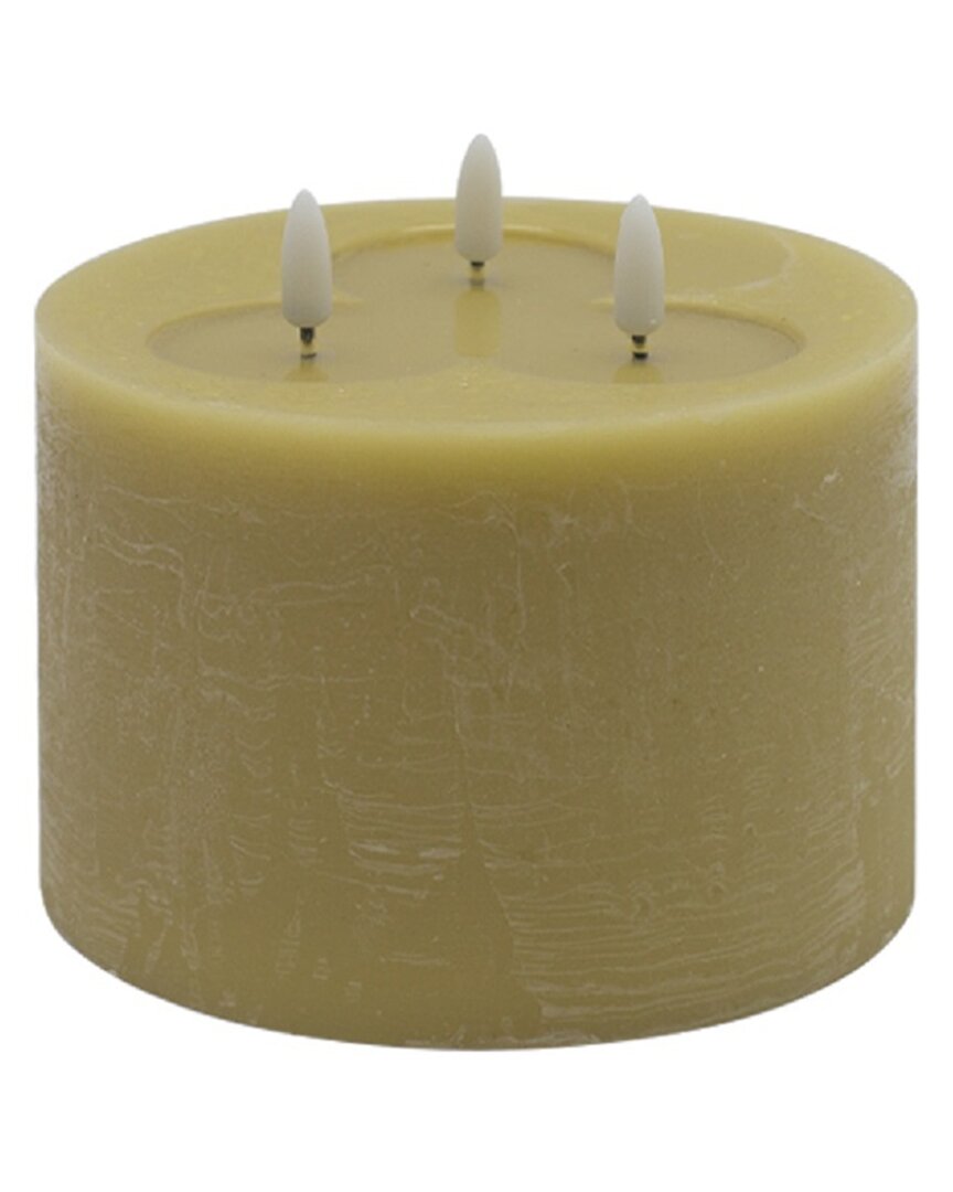 Bidkhome 3-wick Small Flameless Candle In Beige
