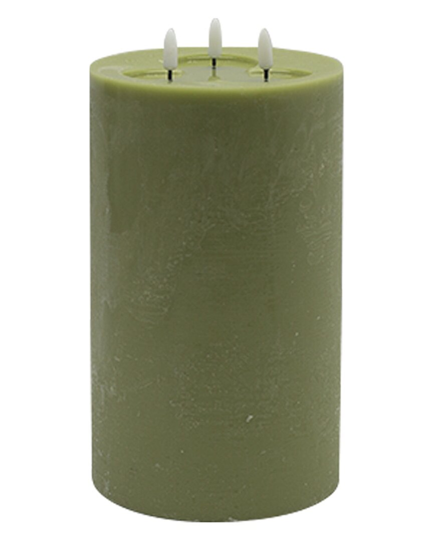 Bidkhome 3-wick Large Flameless Candle In Green