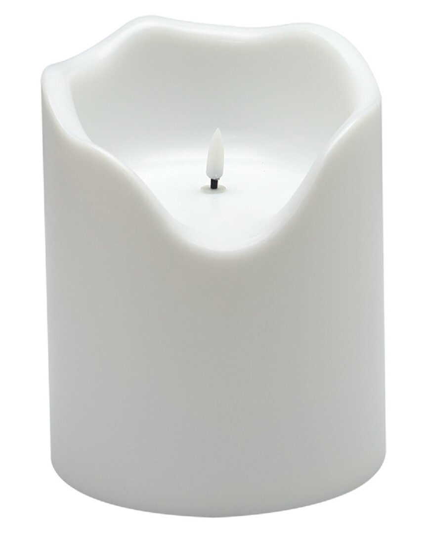 Bidkhome Small Flameless Outdoor Candle In White