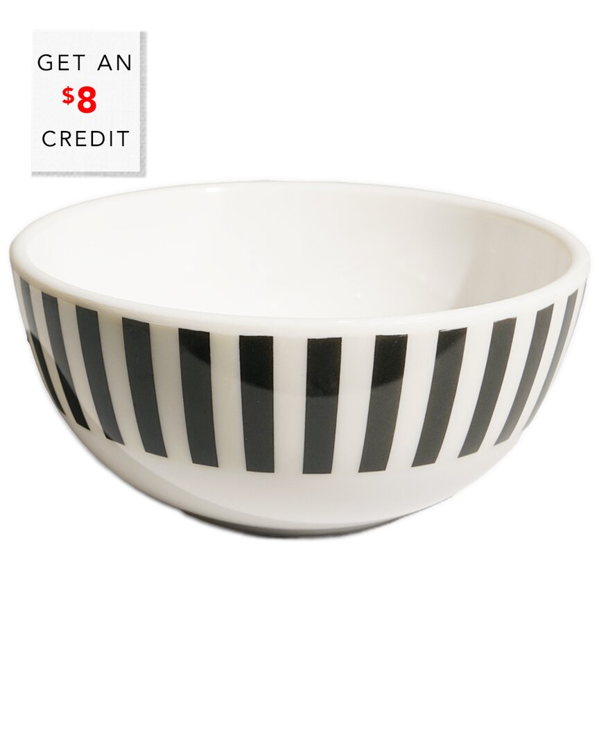 Elizabeth Sutton Home B&w Starburst Bowl With $8 Credit