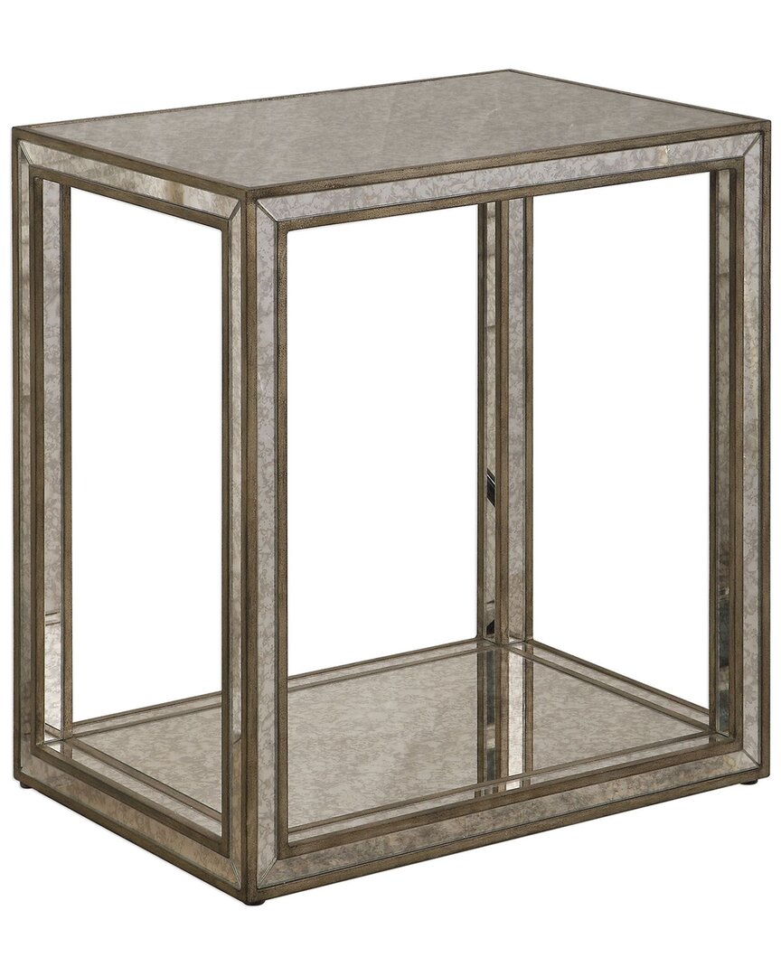 Uttermost Julie Mirrored End Table In Gold