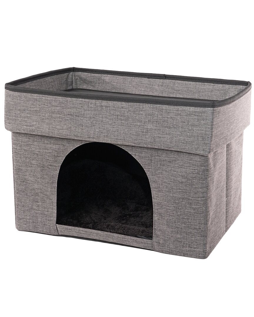 Precious Tails Linen Cat Cave With Storage