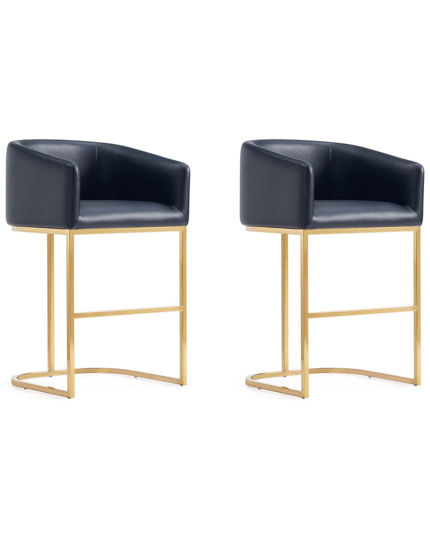 Manhattan Comfort Louvre Mid-century Modern Leathe