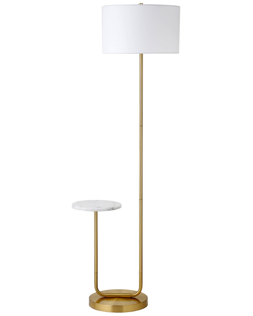 ABRAHAM + IVY ABRAHAM + IVY JACINTA FLOOR LAMP WITH MARBLE TRAY TABLE & FABRIC SHADE 