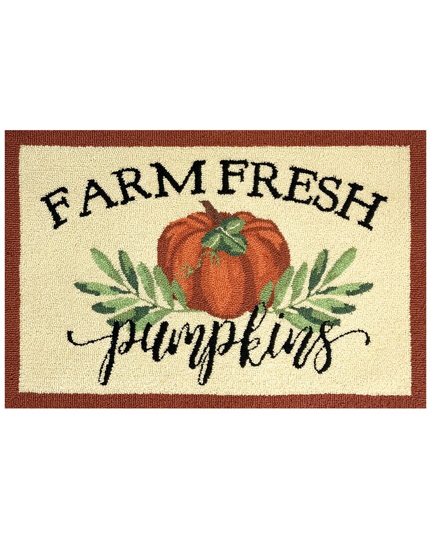 The Rug Market Farm Fresh Pumpkins 30x48 Doormat In Cream
