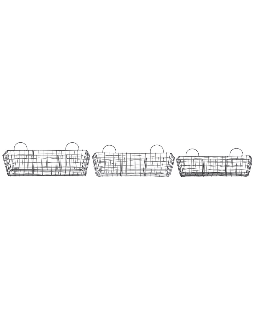 Esschert Design Usa Set Of 3 Rectangular Wire Baskets