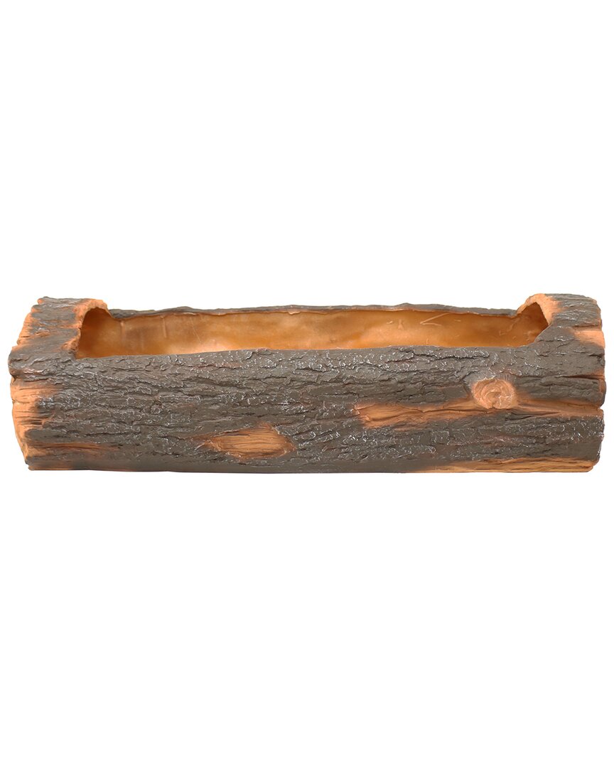 SUNNYDAZE SUNNYDAZE OUTDOOR RUSTIC POLYRESIN LOG FLOWER POT PLANTER CONTAINER