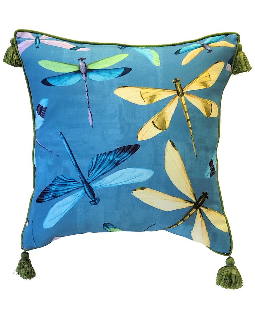 Edie Home Edie @ Home Indoor/outdoor Colorful Dragonflies Decorative Pillow