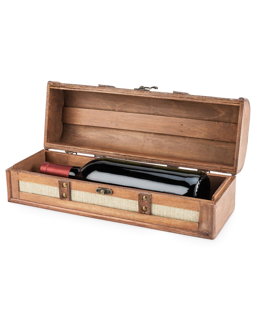 Twine 1-bottle Vintage Striped Trunk Wine Box