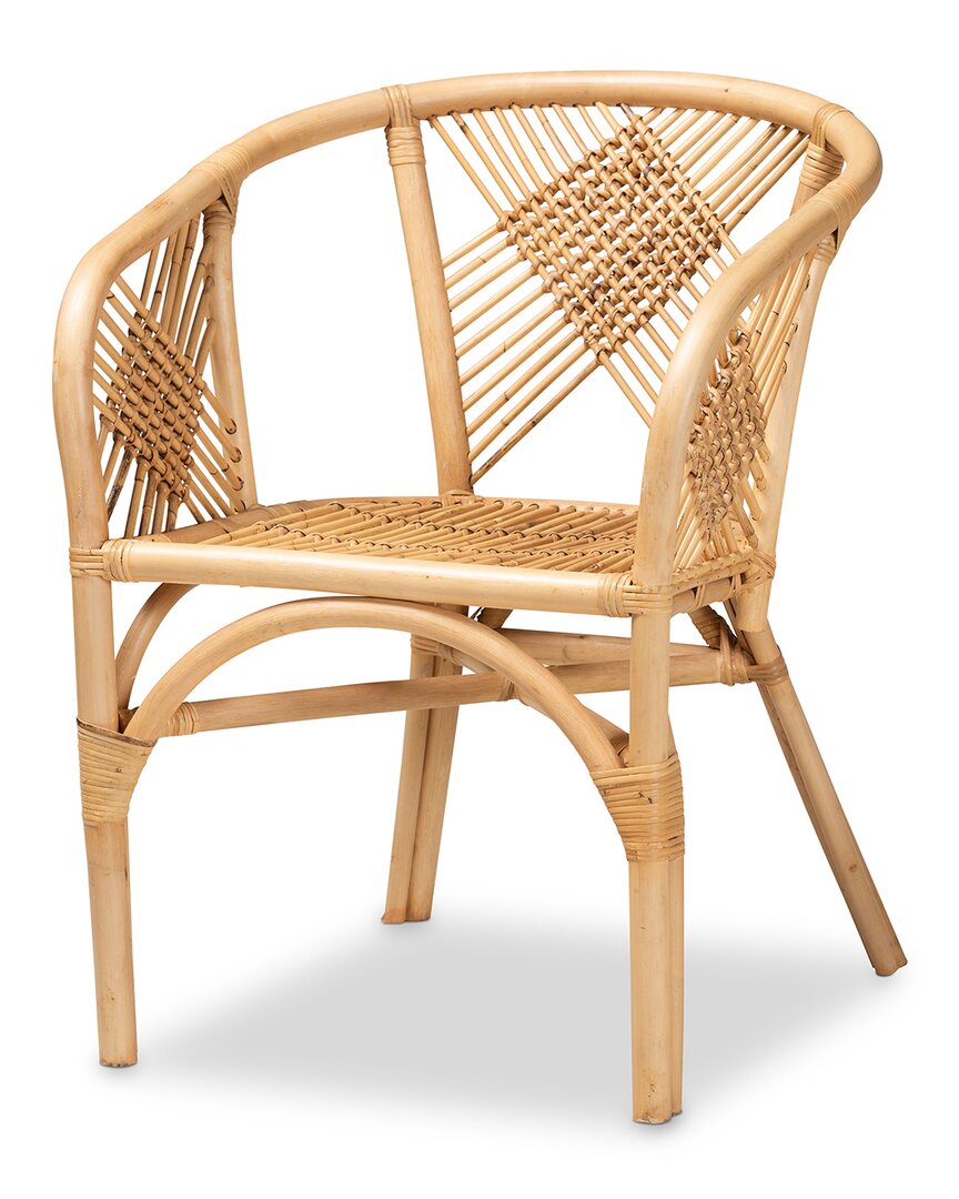 Baxton Studio Kagama Modern Bohemian Rattan Dining Chair In Brown