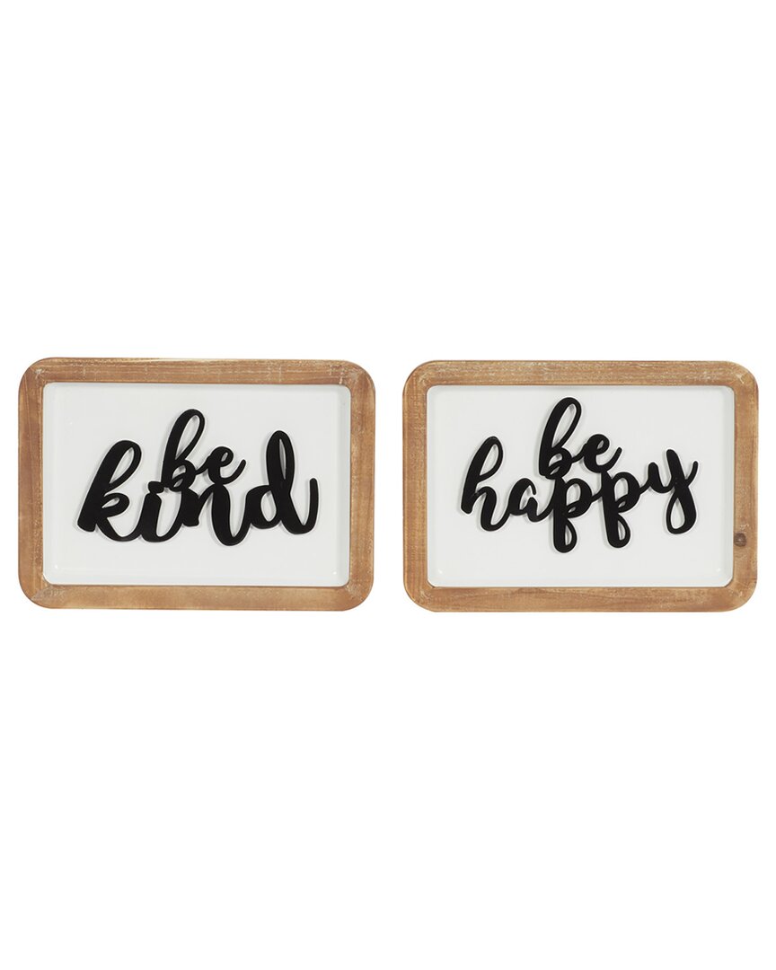 Peyton Lane Set Of 2 Farmhouse Wall Decor In White