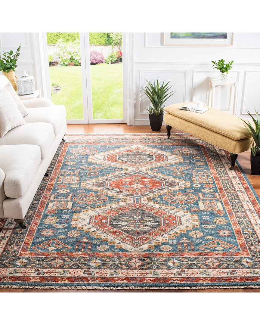 Safavieh Samarkand Hand Knotted Wool Rug In Blue