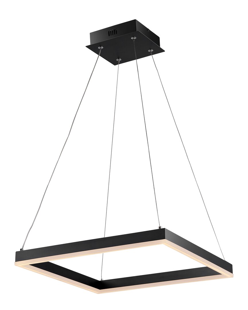 Jonathan Y Nero 15.75in Square Integrated Led Pendant Light In Black