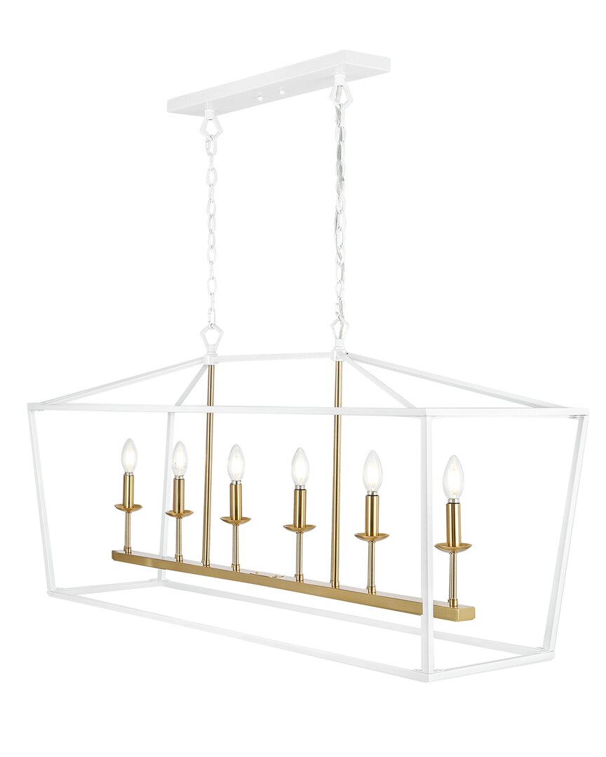 Jonathan Y Pagoda 49in Linear 6-bulb Led Pendant In White