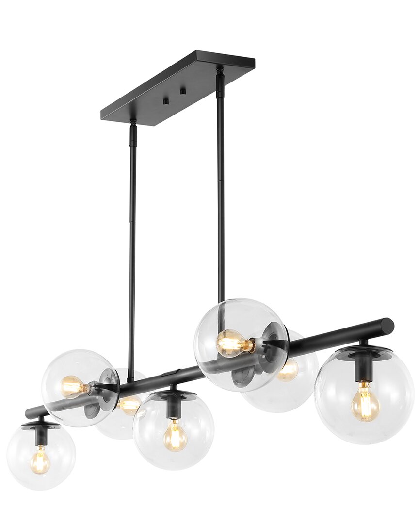 Shop Jonathan Y Luca Parisian 53in 7-light Globe Linear Led Pendant In Black