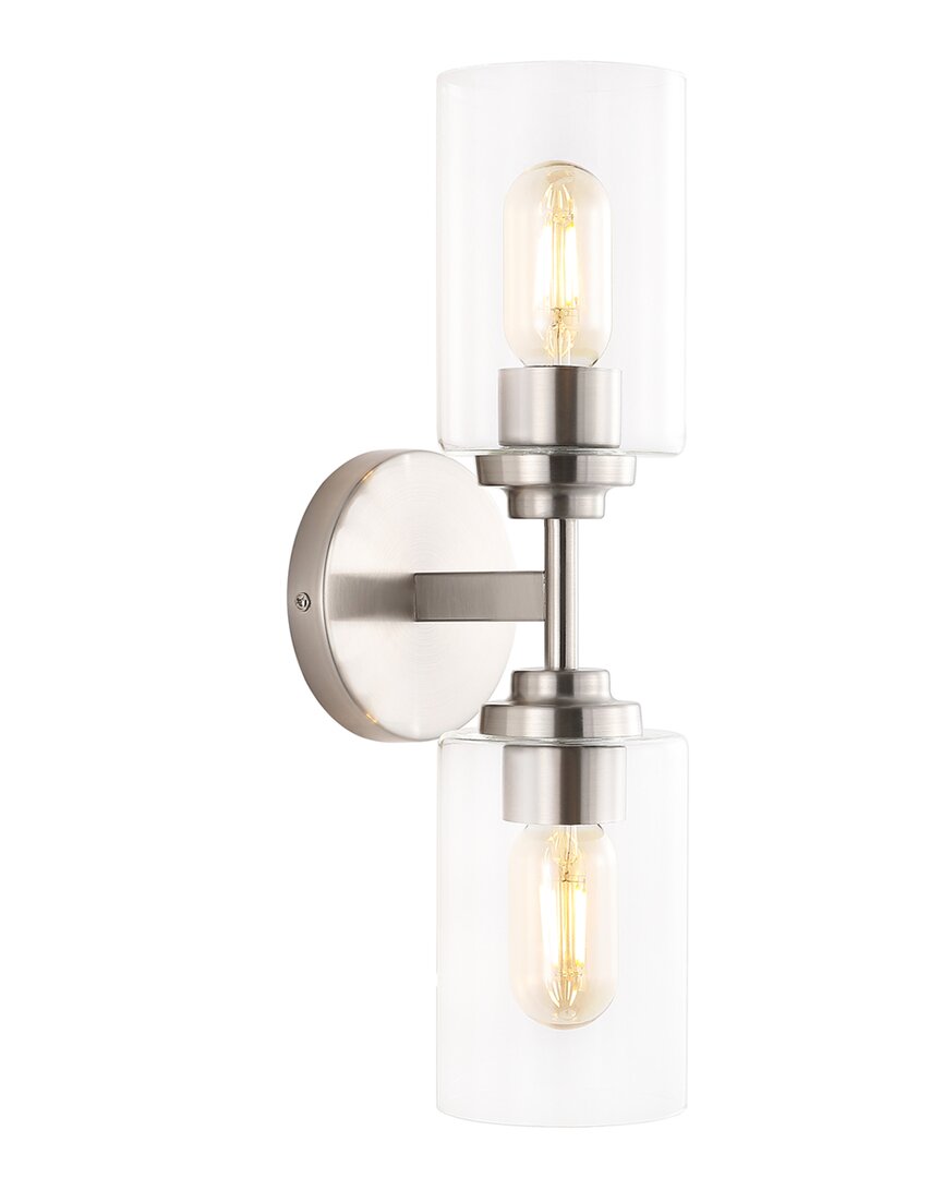 Jonathan Y Giles 16in 2-light Cylinder Led Sconce In Metallic
