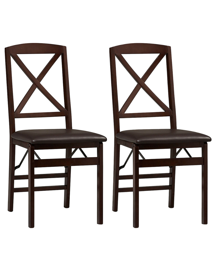 Shop Linon Furniture Linon Set Of 2 Triena X Back Folding Chairs